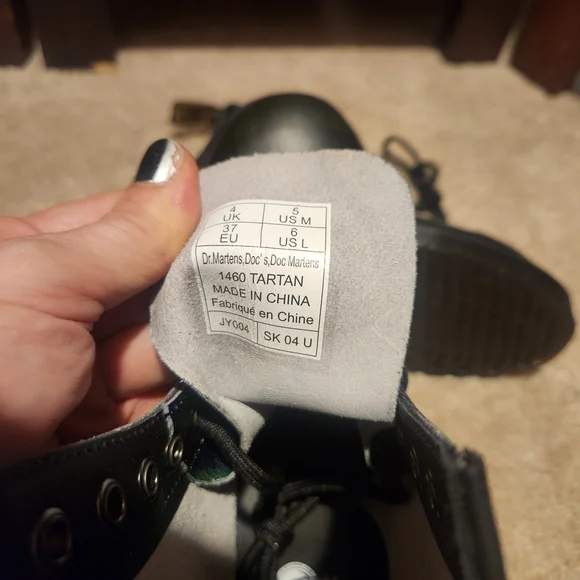 Dr. Martens Black and Red Tartan Boots - Picture 4 of 5